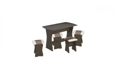 Обеденная группа стол+4 стула Тип 1 МФ-101.006 Венге,санчо/венге коричневый
